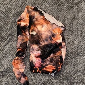 SHEIN Abstract Multicolor One Sleeve off Shoulder